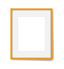 Empty picture or photo frame, realistic vector illustration. Wall poster, mock-up