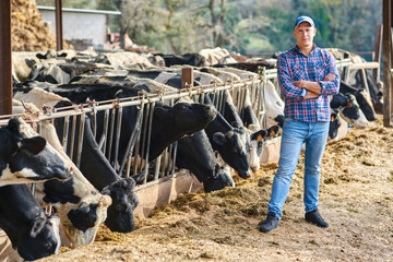 Portrait of a man on livestock ranches.