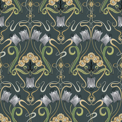 Art Nouveau floral pattern