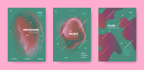 Abstract Fluid Poster. Music Flyer. Techno Dj 