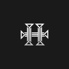 Letter H Monogram logo in a modern line style. Vector illustration EPS 10