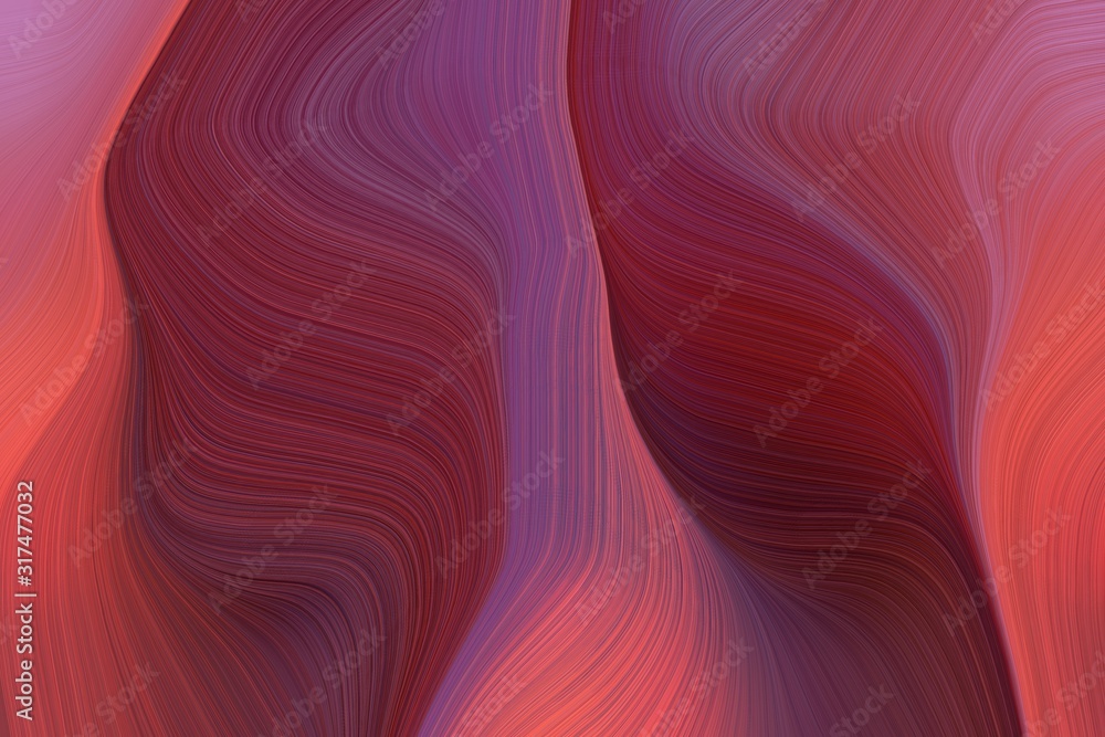 Aufkleber abstract fluid lines and waves and waves canvas design with dark moderate pink, old mauve and indian