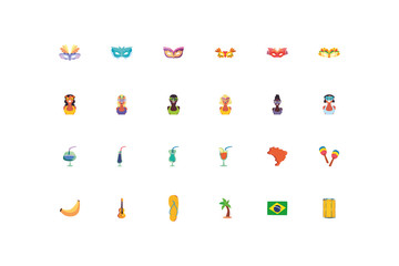 Isolated brazil icon set vector design