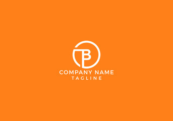 Alphabet Circle Monogram Letter B logo Creative Minimal Unique Design with Orange and White Color in Vector Editable File.