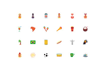 Isolated brazil icon set vector design