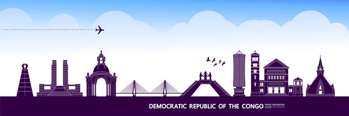 Obraz premium Democratic Republic of the Congo travel destination grand vector illustration. 