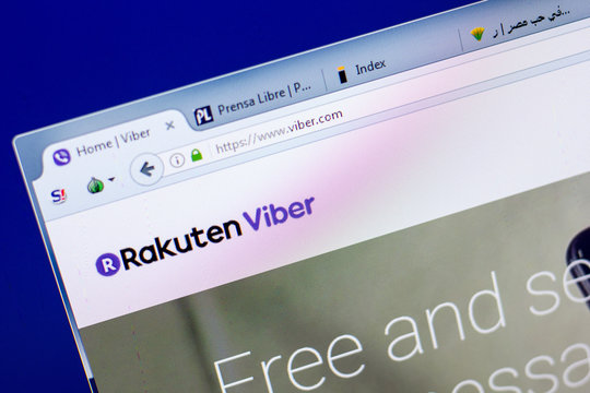 Ryazan, Russia - May 27, 2018: Homepage of Viber website on the display of PC, url - Viber.com.