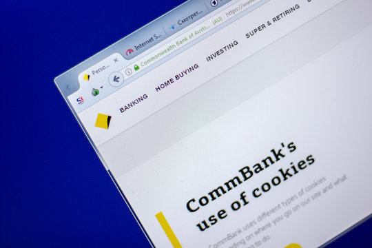 Ryazan, Russia - June 05, 2018: Homepage of Commbank website on the display of PC, url - Commbank.com.au.