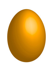 Golden egg, isolated. Easter element decoration for greeting card. Digital drawn vector illustration.