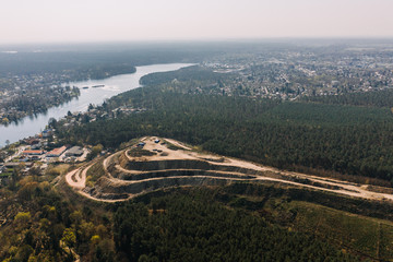 Aerial drone photo of Woltersdorf Schleuse Brandenburg, Germany