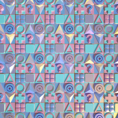 Beautiful, cheerful pattern background. 3d illustration, 3d rendering.