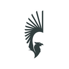 Griffin logo mascot animal fantasy eagle lion medieval wings beast heraldry creature bird monster dragon griffon silhouette Gothic power claw royal luxury strong freedom