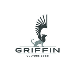 Griffin logo mascot animal fantasy eagle lion medieval wings beast heraldry creature bird monster dragon griffon silhouette Gothic power claw royal luxury strong freedom