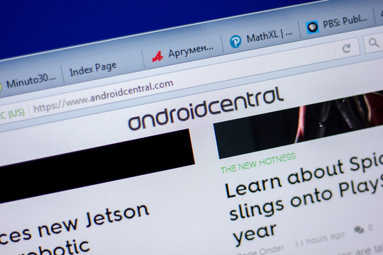 Ryazan, Russia - June 05, 2018: Homepage of AndroidCentral website on the display of PC, url - AndroidCentral.com.