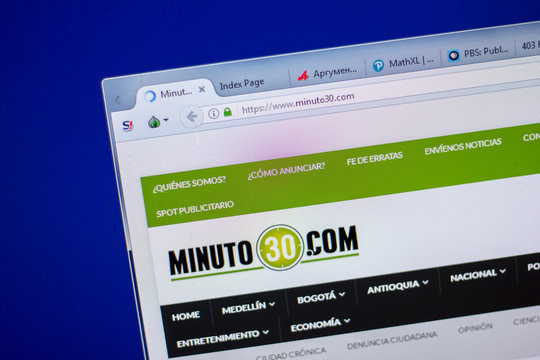 Ryazan, Russia - June 05, 2018: Homepage of Minuto30 website on the display of PC, url - Minuto30.com.