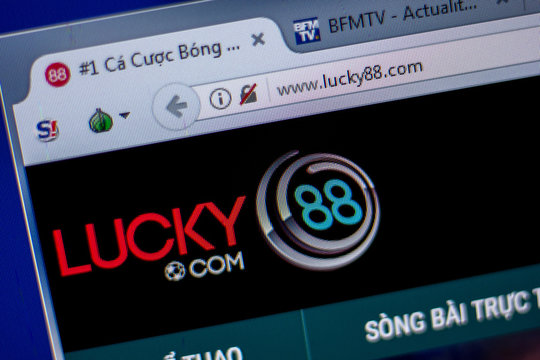 Ryazan, Russia - June 05, 2018: Homepage of Lucky88 website on the display of PC, url - Lucky88.com.