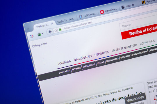Ryazan, Russia - June 05, 2018: Homepage of Crhoy website on the display of PC, url - Crhoy.com.
