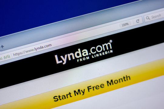 Ryazan, Russia - June 05, 2018: Homepage of Lynda website on the display of PC, url - Lynda.com.
