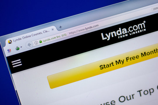 Ryazan, Russia - June 05, 2018: Homepage of Lynda website on the display of PC, url - Lynda.com.