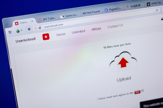 Ryazan, Russia - June 05, 2018: Homepage of UsersCloud website on the display of PC, url - UsersCloud.com.