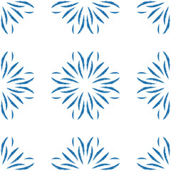 Fototapeta na wymiar Vector blue mandala seamless pattern design.