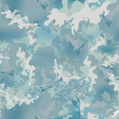 Fototapeta na wymiar Winter camouflage of various shades of blue and white colors
