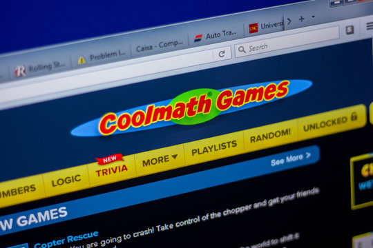 Ryazan, Russia - June 05, 2018: Homepage of Coolmath-games website on the display of PC, url - Coolmath-games.com.