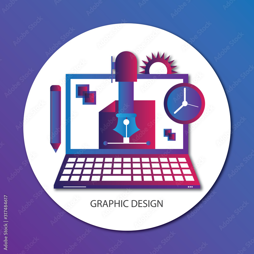 Poster lat design concept the designer like graphic website application and design tools