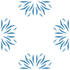 Fototapeta na wymiar Vector blue mandala seamless pattern design.