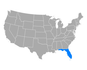 Karte von Florida in USA