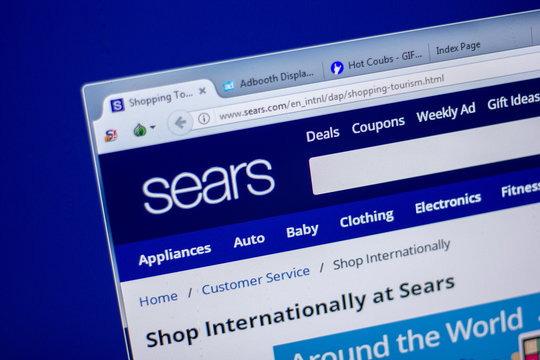 Ryazan, Russia - June 05, 2018: Homepage of Sears website on the display of PC, url - Sears.com.