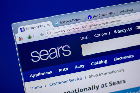 Ryazan, Russia - June 05, 2018: Homepage of Sears website on the display of PC, url - Sears.com.