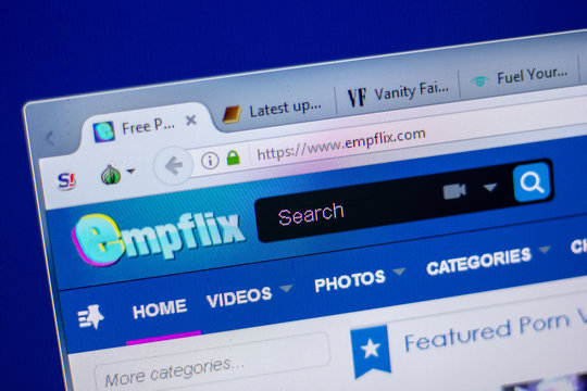 Ryazan, Russia - June 05, 2018: Homepage of Empflix website on the display of PC, url - Empflix.com.