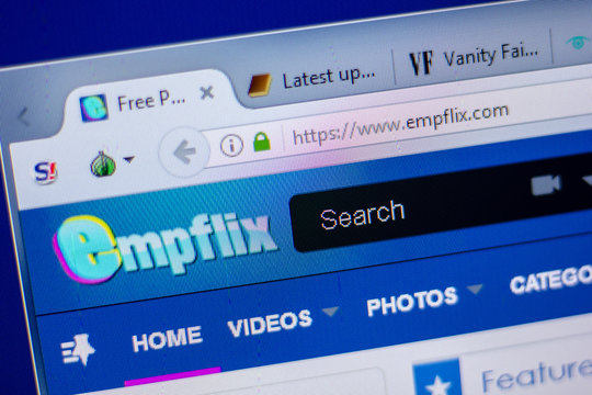 Ryazan, Russia - June 05, 2018: Homepage of Empflix website on the display of PC, url - Empflix.com.