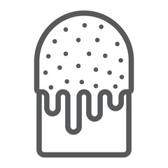 Traditional Easter Cake line icon, easter and holiday, easter cake sign, vector graphics, a linear pattern on a white background, eps 10.