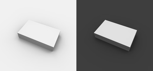 A minimal business card mockup in black and white, to promo your own webpage on social media (3D rendering)