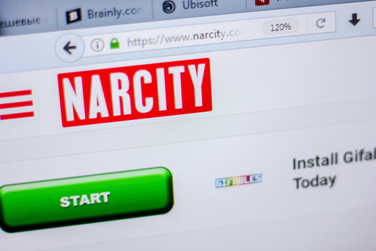 Ryazan, Russia - June 05, 2018: Homepage of NarCity website on the display of PC, url - NarCity.com.