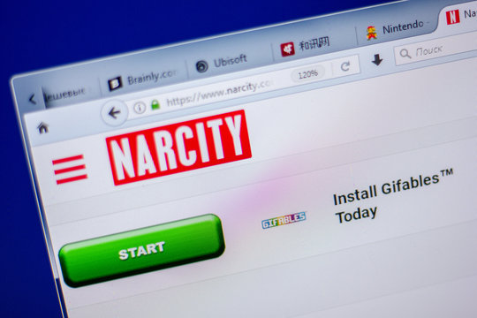 Ryazan, Russia - June 05, 2018: Homepage of NarCity website on the display of PC, url - NarCity.com.