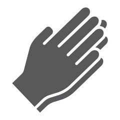 Pray glyph icon, religion and prayer, hands praying sign, vector graphics, a solid pattern on a white background, eps 10.