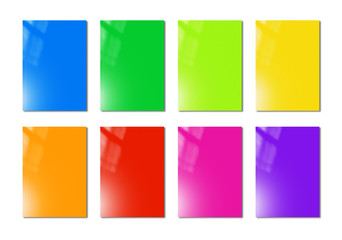Multi color booklets range mockup on white background