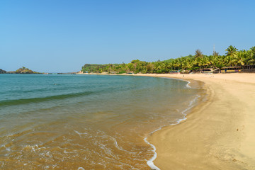 View of Om beach in Gokarna. India