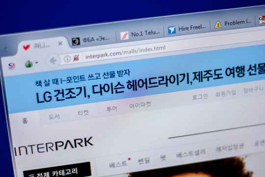 Ryazan, Russia - June 05, 2018: Homepage of Interpark website on the display of PC, url - Interpark.com.