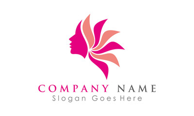 facial woman logo vector