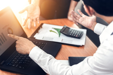 Businessman  discussing or brainstorming something positive in the meeting