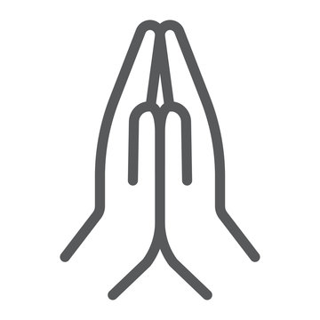 recommend clip art: Pray line icon, religion and prayer, hands praying sign, vector graphics, a linear pattern on a white background, eps 10.