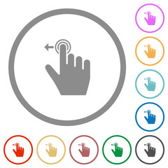Obraz premium Right handed slide left gesture flat icons with outlines