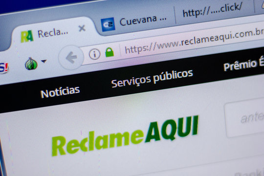 Ryazan, Russia - June 05, 2018: Homepage of ReclameAqui website on the display of PC, url - ReclameAqui.com.br.