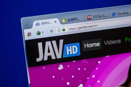 Ryazan, Russia - June 05, 2018: Homepage of JavHD website on the display of PC, url - JavHD.com.