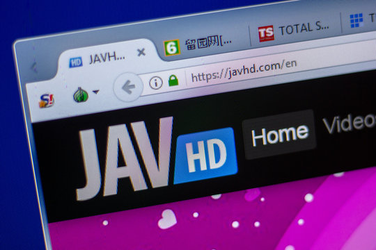 Ryazan, Russia - June 05, 2018: Homepage of JavHD website on the display of PC, url - JavHD.com.