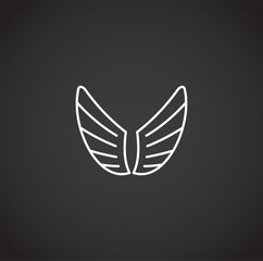 Wing related icon on background for graphic and web design. Creative illustration concept symbol for web or mobile app